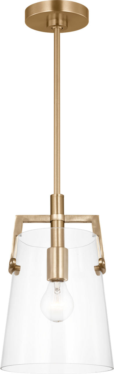 Crofton Small Pendant Satin Brass