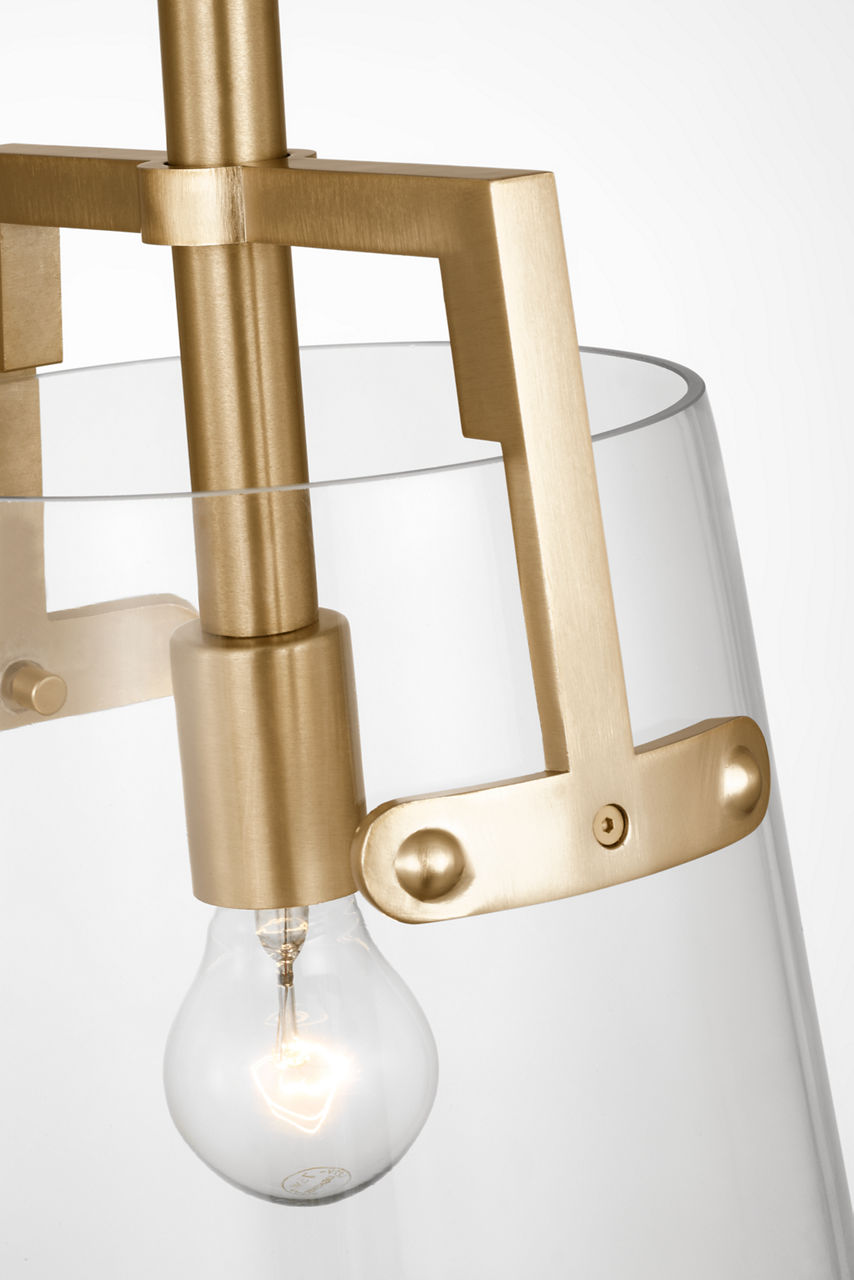 Crofton Medium Pendant Satin Brass