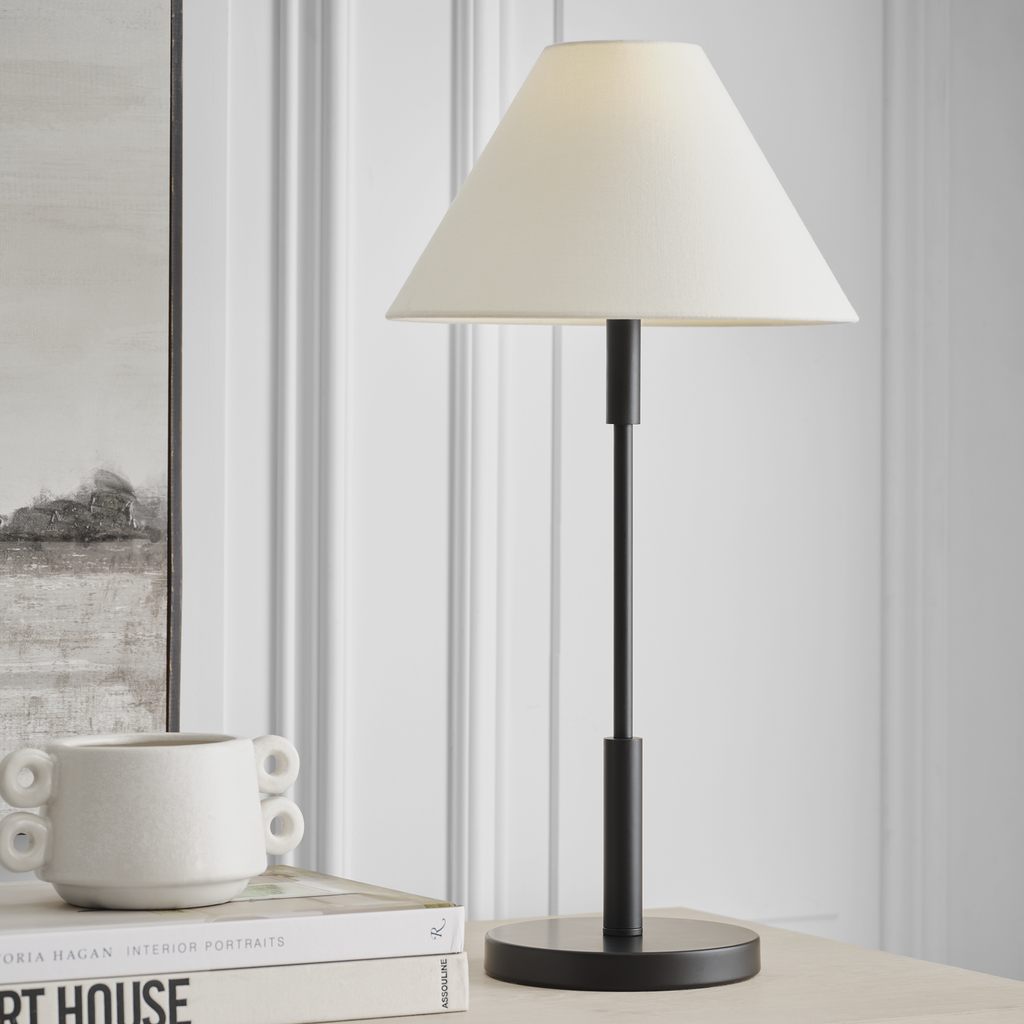 Porteau Medium Table Lamp Midnight Black Bulbs Inc