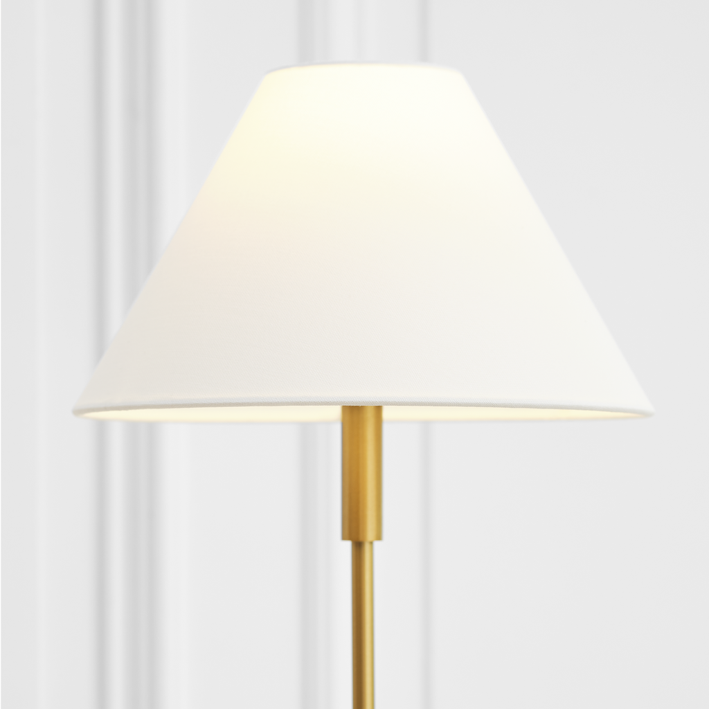 Porteau Medium Table Lamp Satin Brass Bulbs Inc