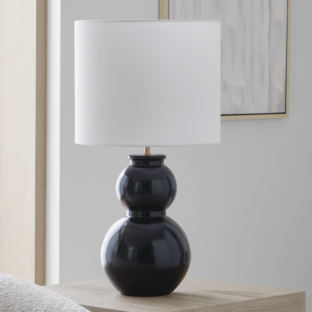 Buckley Medium Table Lamp Gloss Black Bulbs Inc