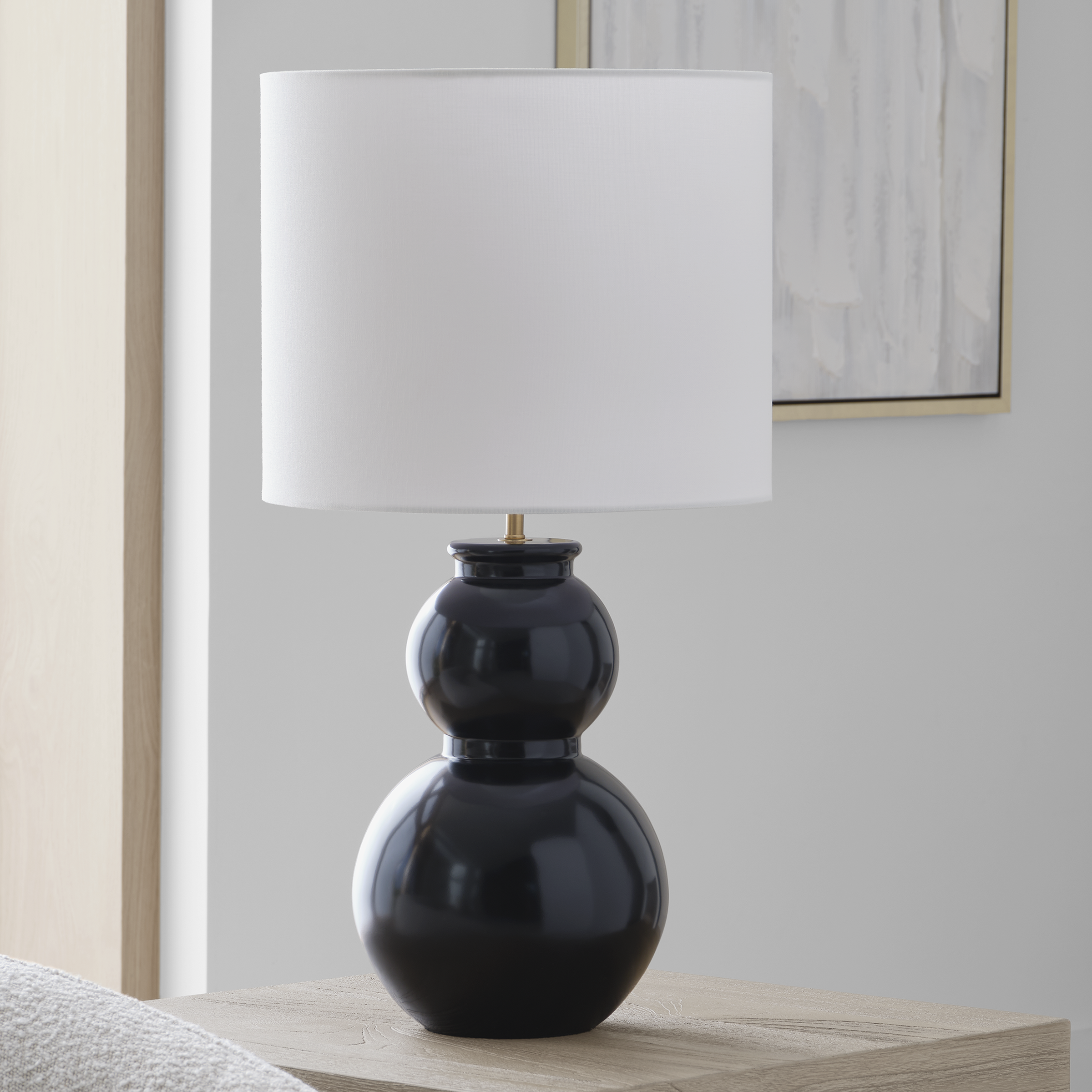 Buckley Medium Table Lamp Gloss Black Bulbs Inc