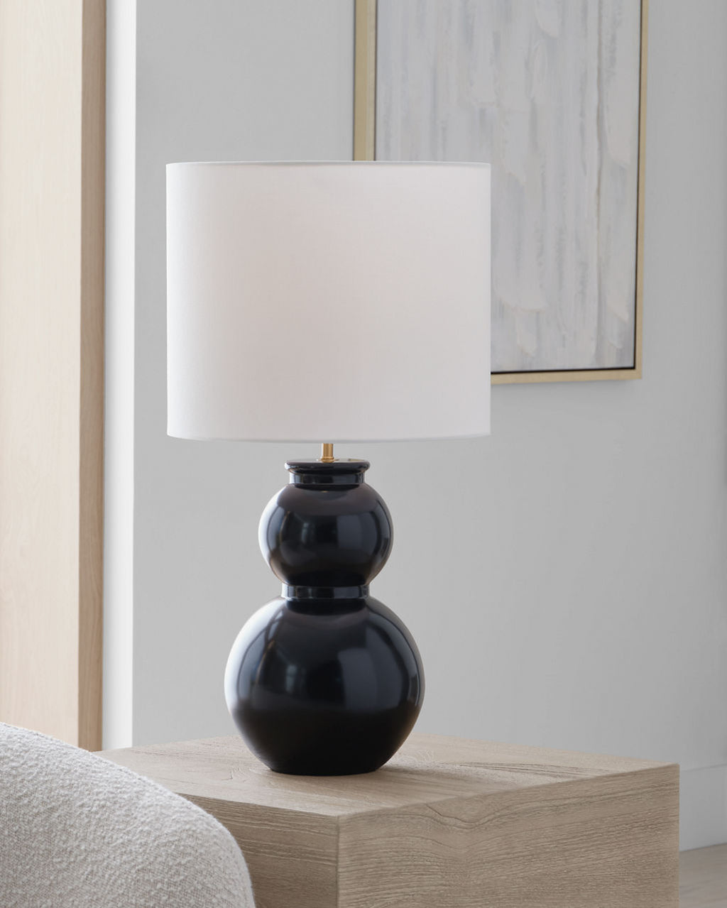 Buckley Medium Table Lamp Gloss Black Bulbs Inc