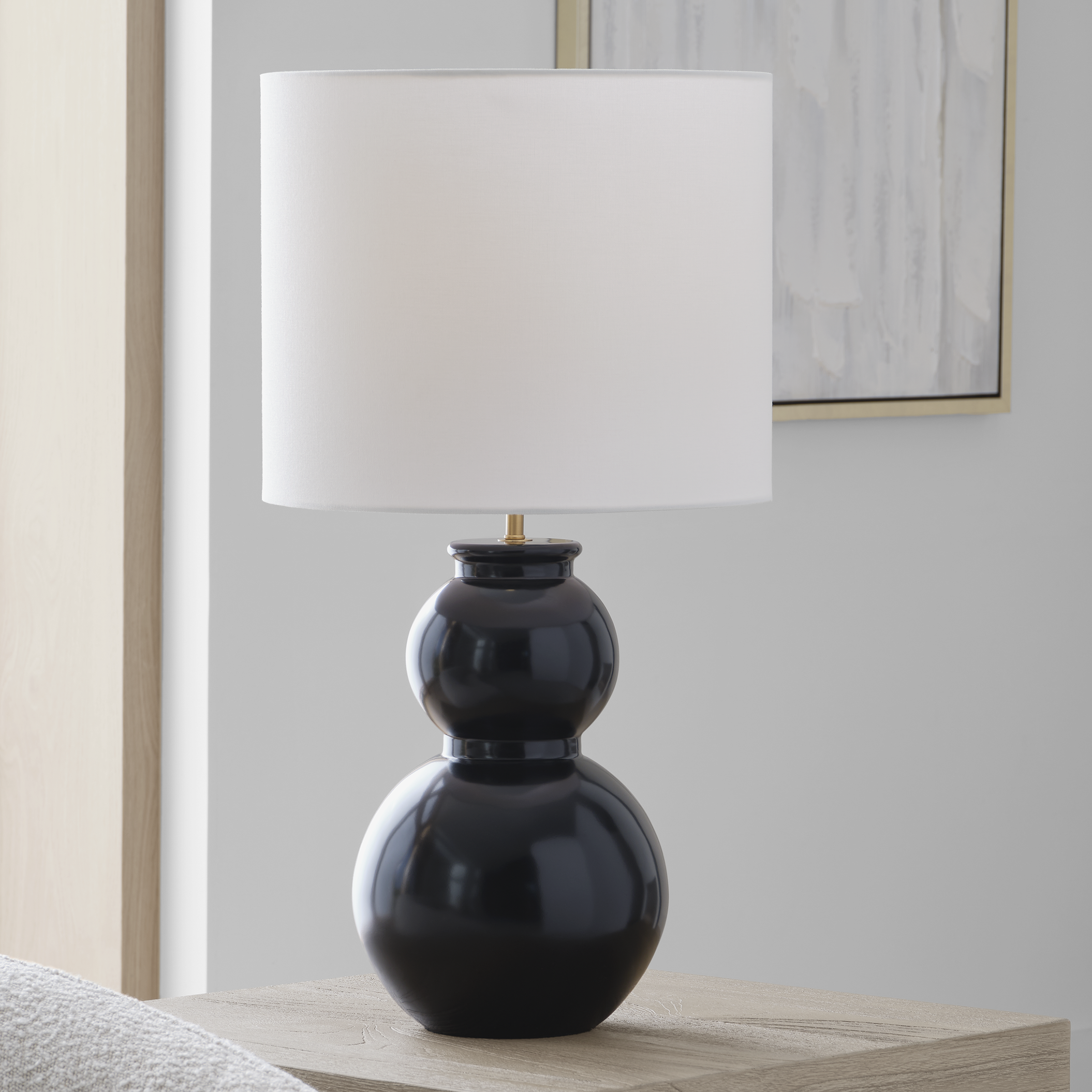 Buckley Medium Table Lamp Gloss Black Bulbs Inc