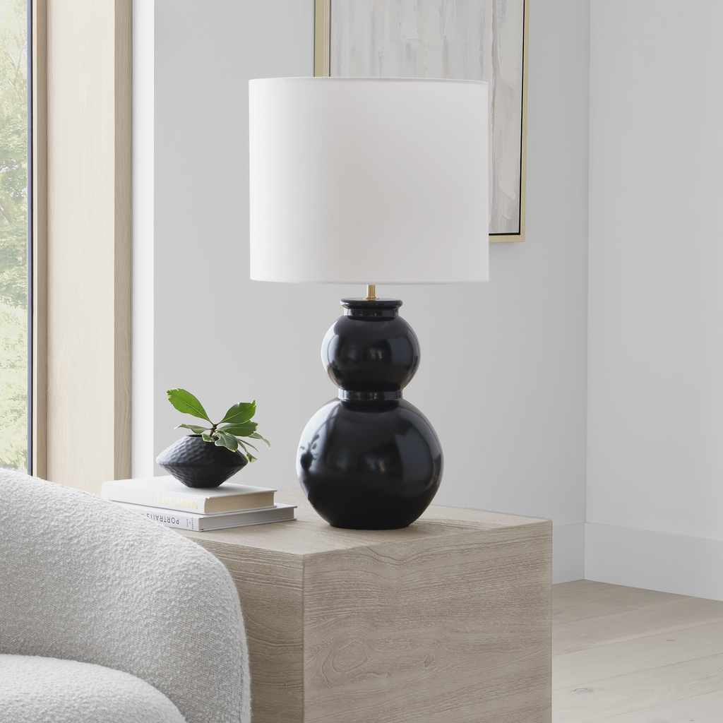 Buckley Medium Table Lamp Gloss Black Bulbs Inc