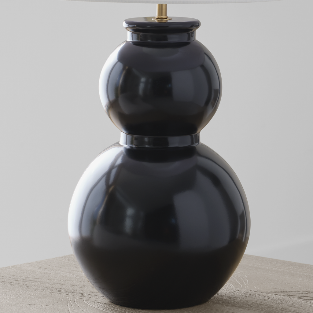 Buckley Medium Table Lamp Gloss Black Bulbs Inc