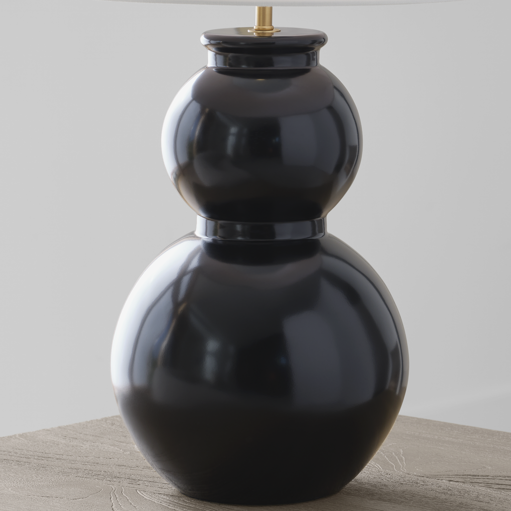 Buckley Medium Table Lamp Gloss Black Bulbs Inc