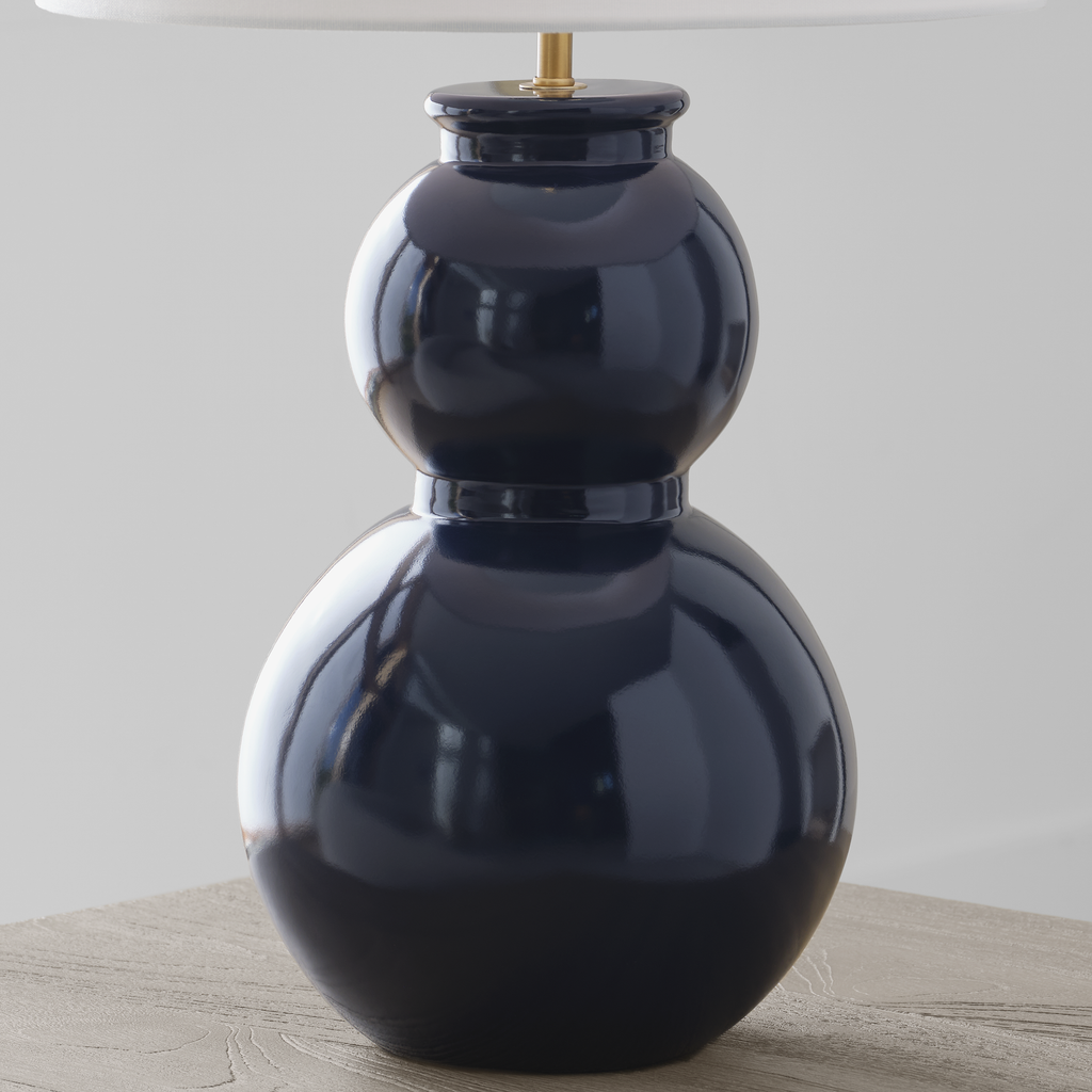 Buckley Medium Table Lamp Gloss Navy Bulbs Inc