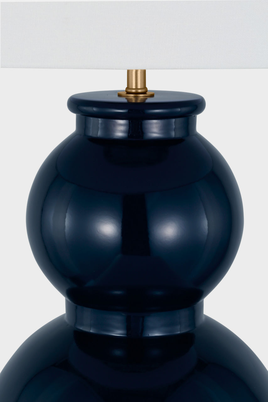 Buckley Medium Table Lamp Gloss Navy Bulbs Inc
