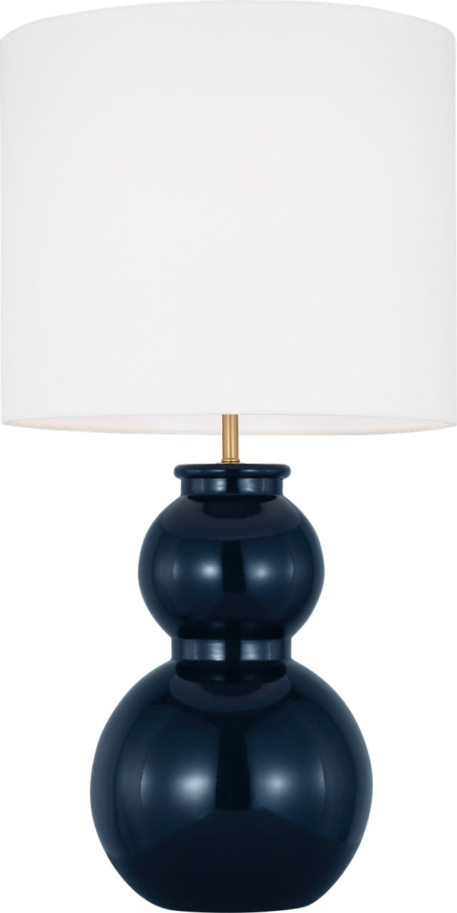 Buckley Medium Table Lamp Gloss Navy Bulbs Inc