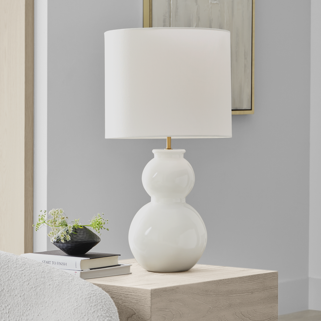 Buckley Medium Table Lamp Gloss White Bulbs Inc
