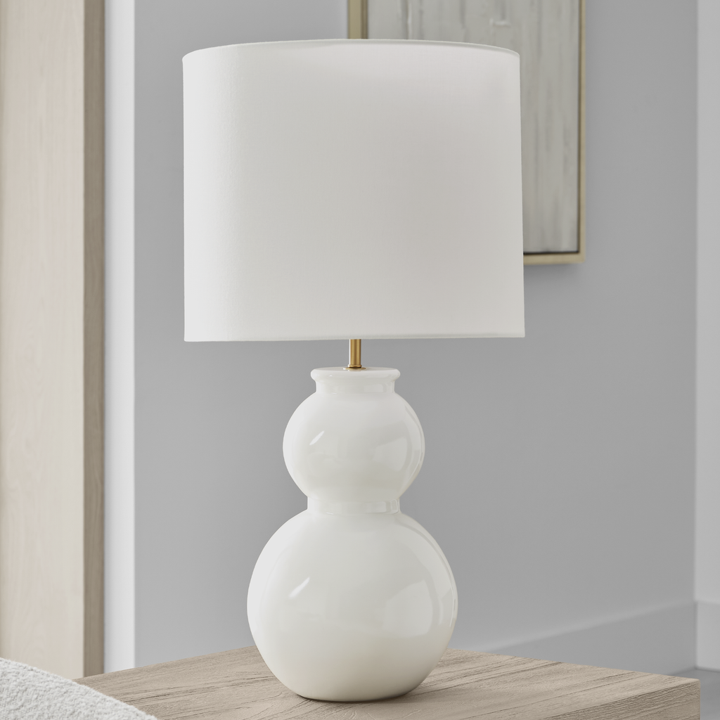 Buckley Medium Table Lamp Gloss White Bulbs Inc
