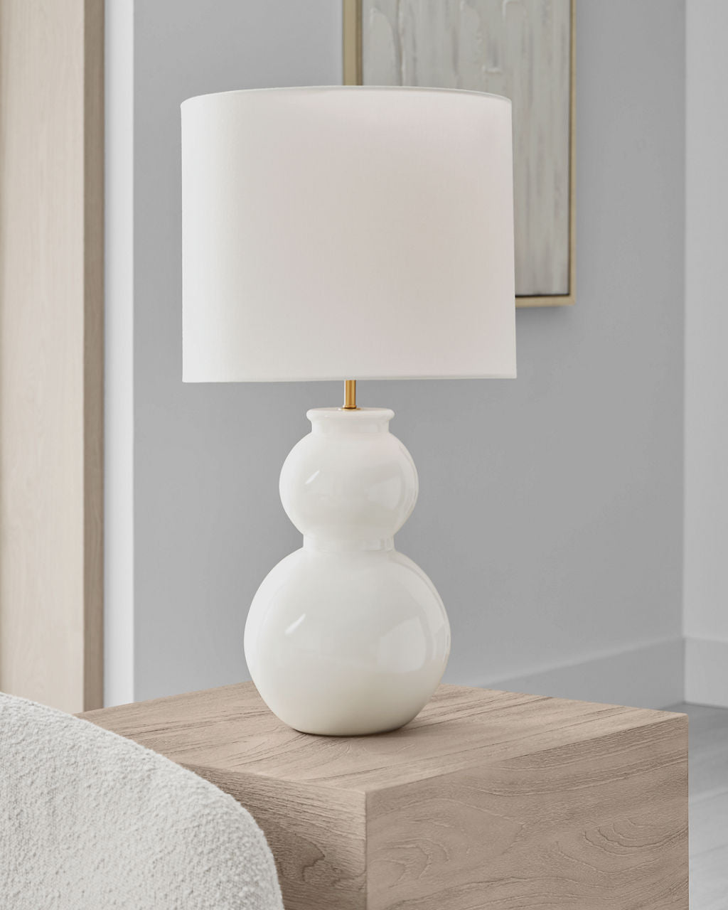 Buckley Medium Table Lamp Gloss White Bulbs Inc