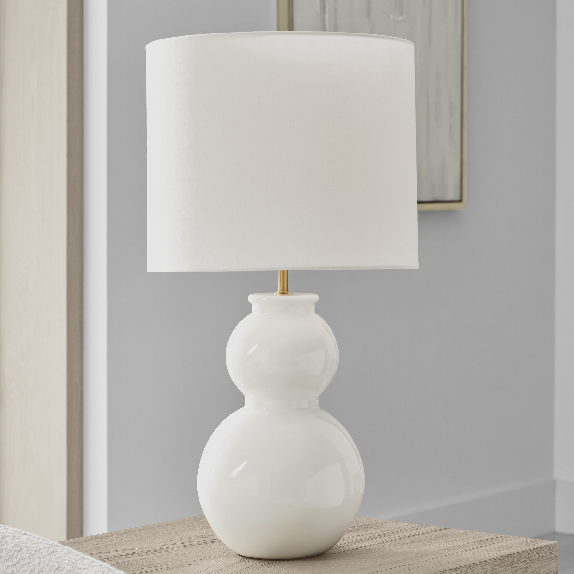 Buckley Medium Table Lamp Gloss White Bulbs Inc