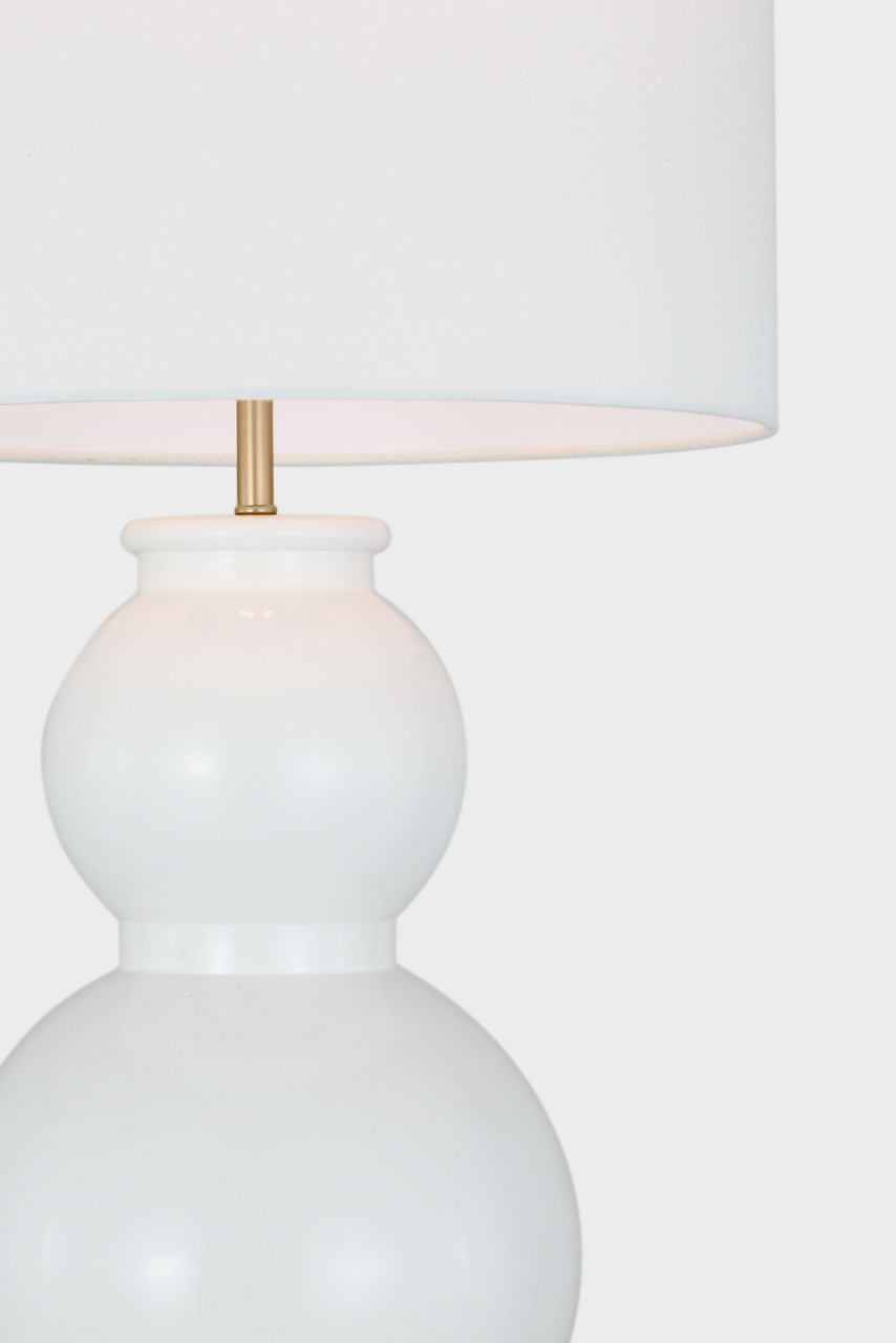 Buckley Medium Table Lamp Gloss White Bulbs Inc