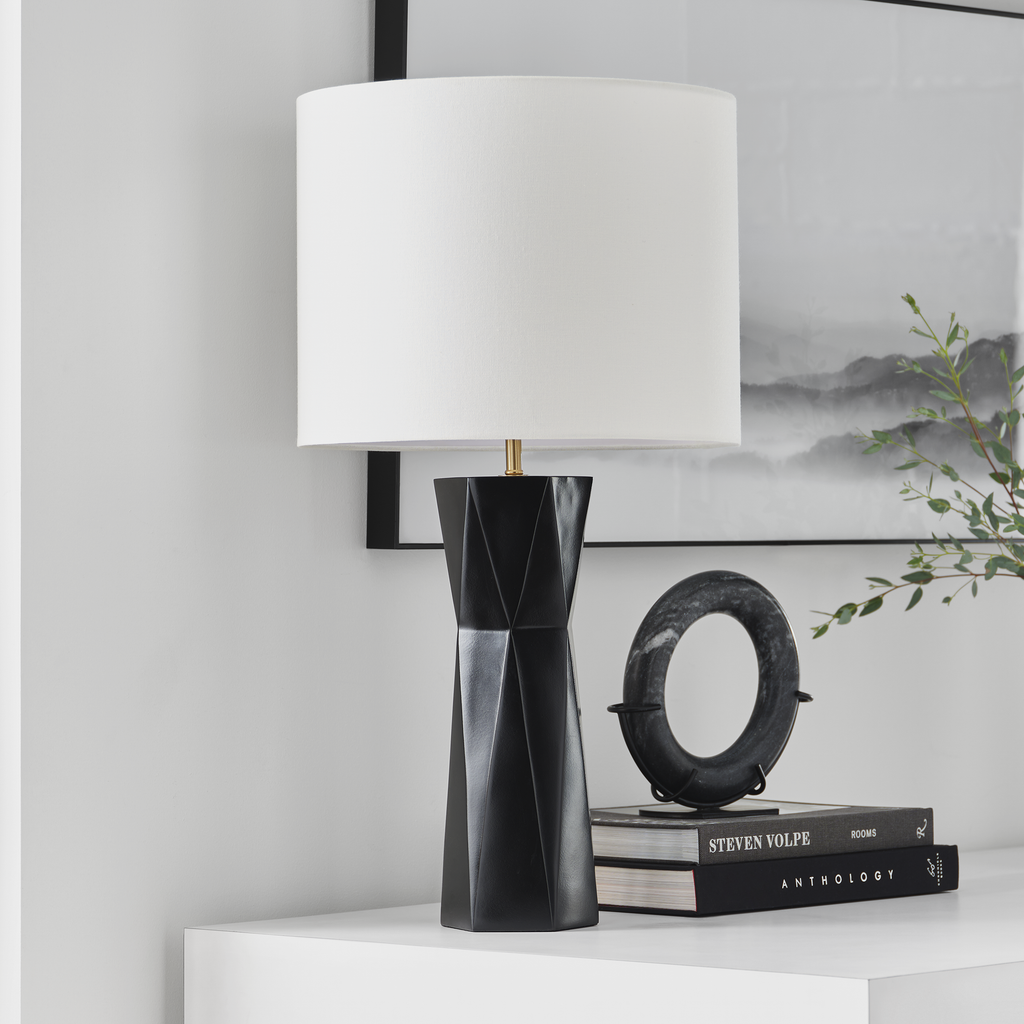 Fernwood Medium Table Lamp Gloss Black Bulbs Inc