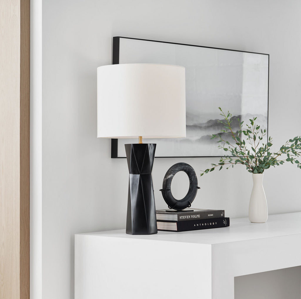 Fernwood Medium Table Lamp Gloss Black Bulbs Inc