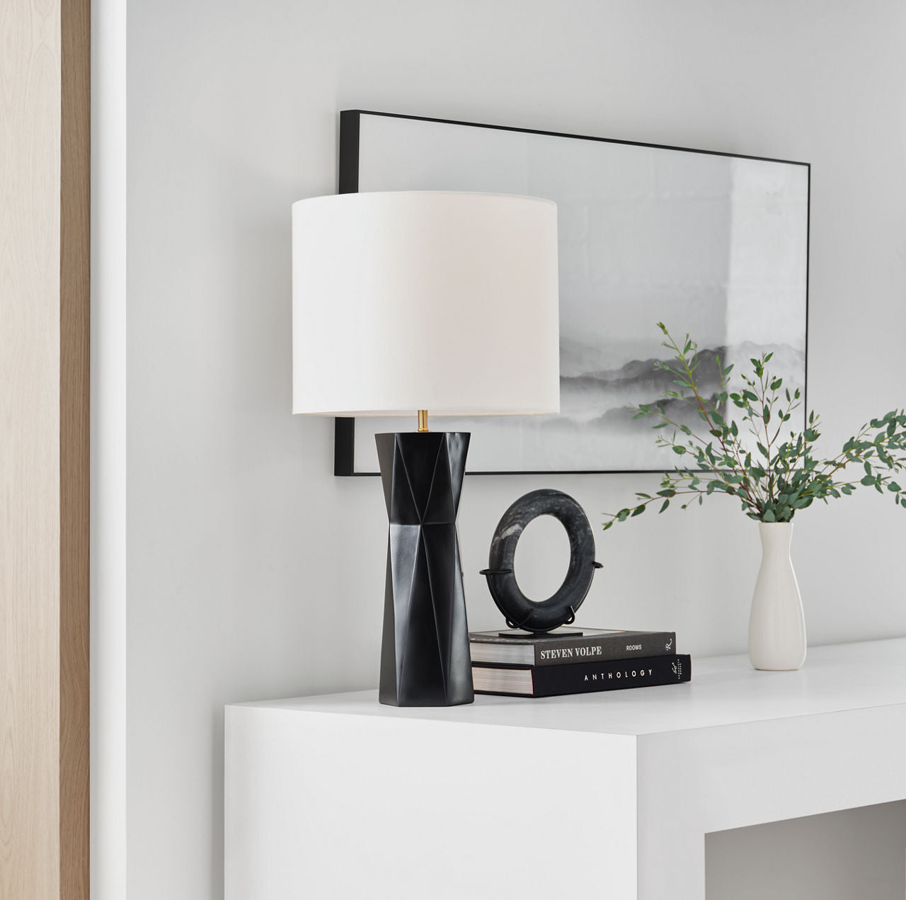 Fernwood Medium Table Lamp Gloss Black Bulbs Inc