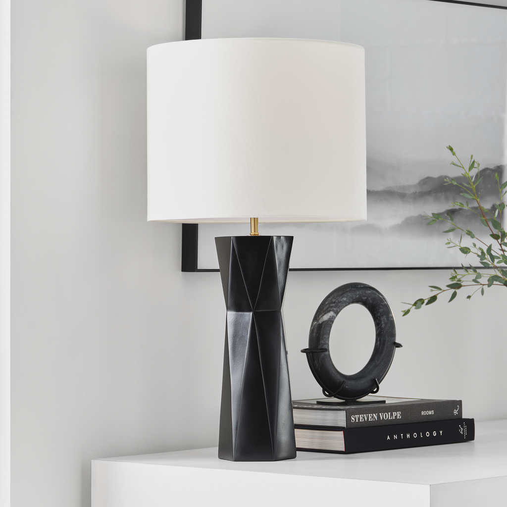 Fernwood Medium Table Lamp Gloss Black Bulbs Inc