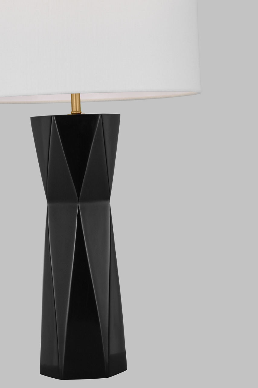 Fernwood Medium Table Lamp Gloss Black Bulbs Inc