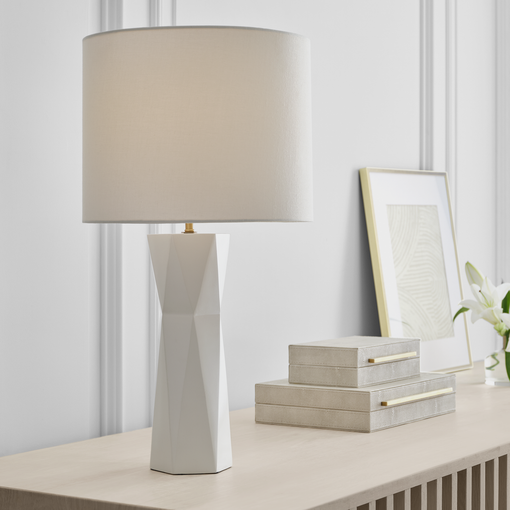 Fernwood Medium Table Lamp Gloss White Bulbs Inc