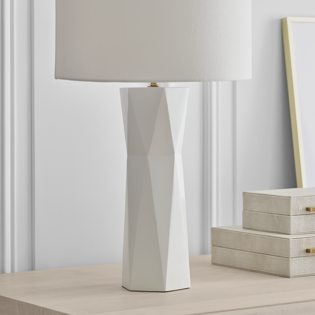 Fernwood Medium Table Lamp Gloss White Bulbs Inc