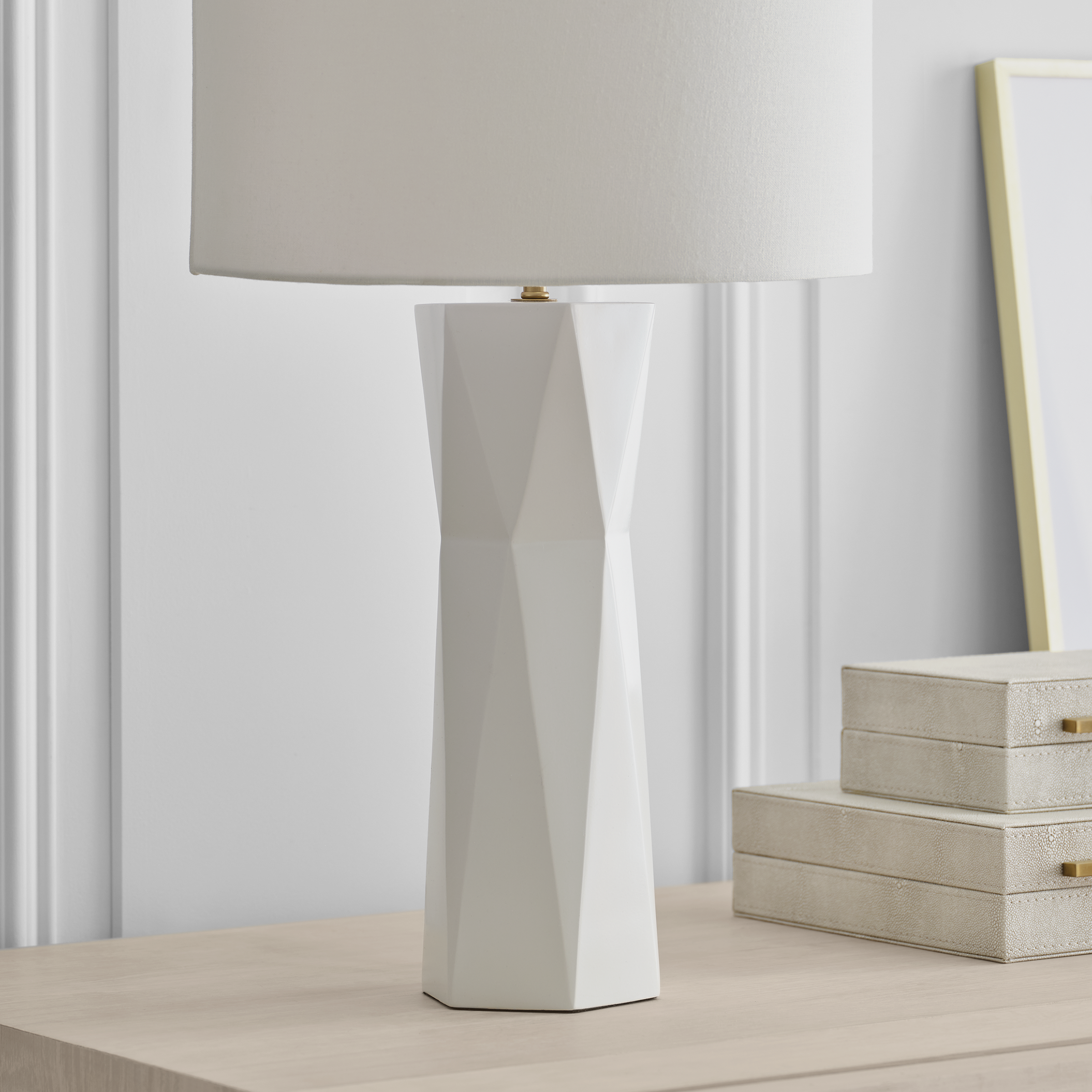 Fernwood Medium Table Lamp Gloss White Bulbs Inc