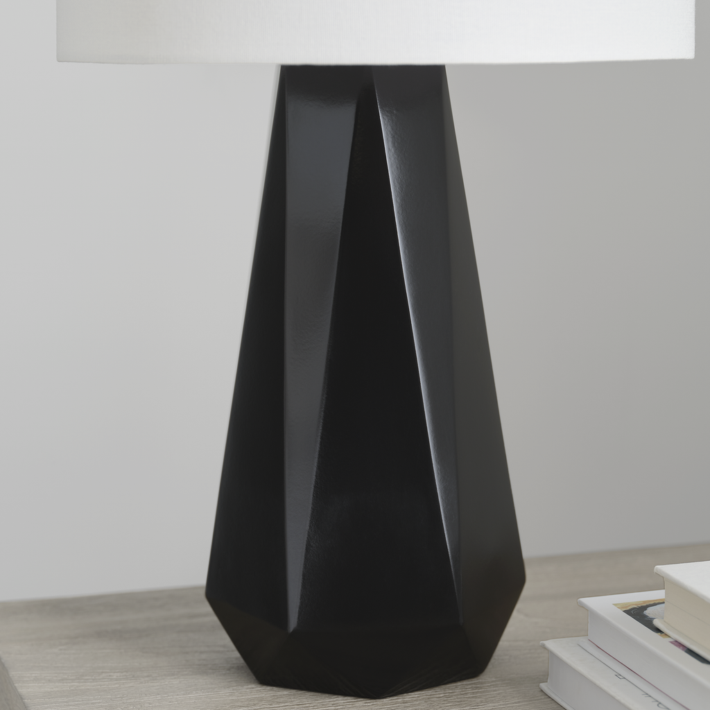 Moresby Medium Table Lamp Gloss Black Bulbs Inc