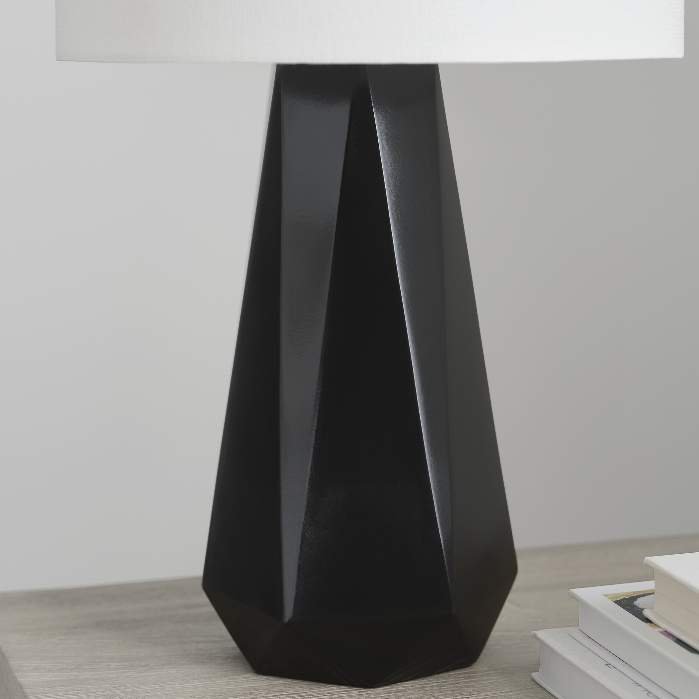 Moresby Medium Table Lamp Gloss Black Bulbs Inc