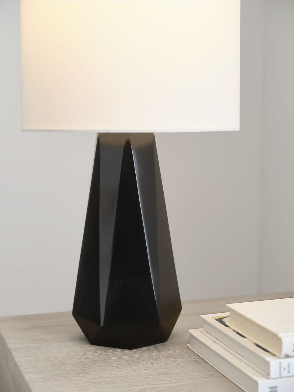 Moresby Medium Table Lamp Gloss Black Bulbs Inc