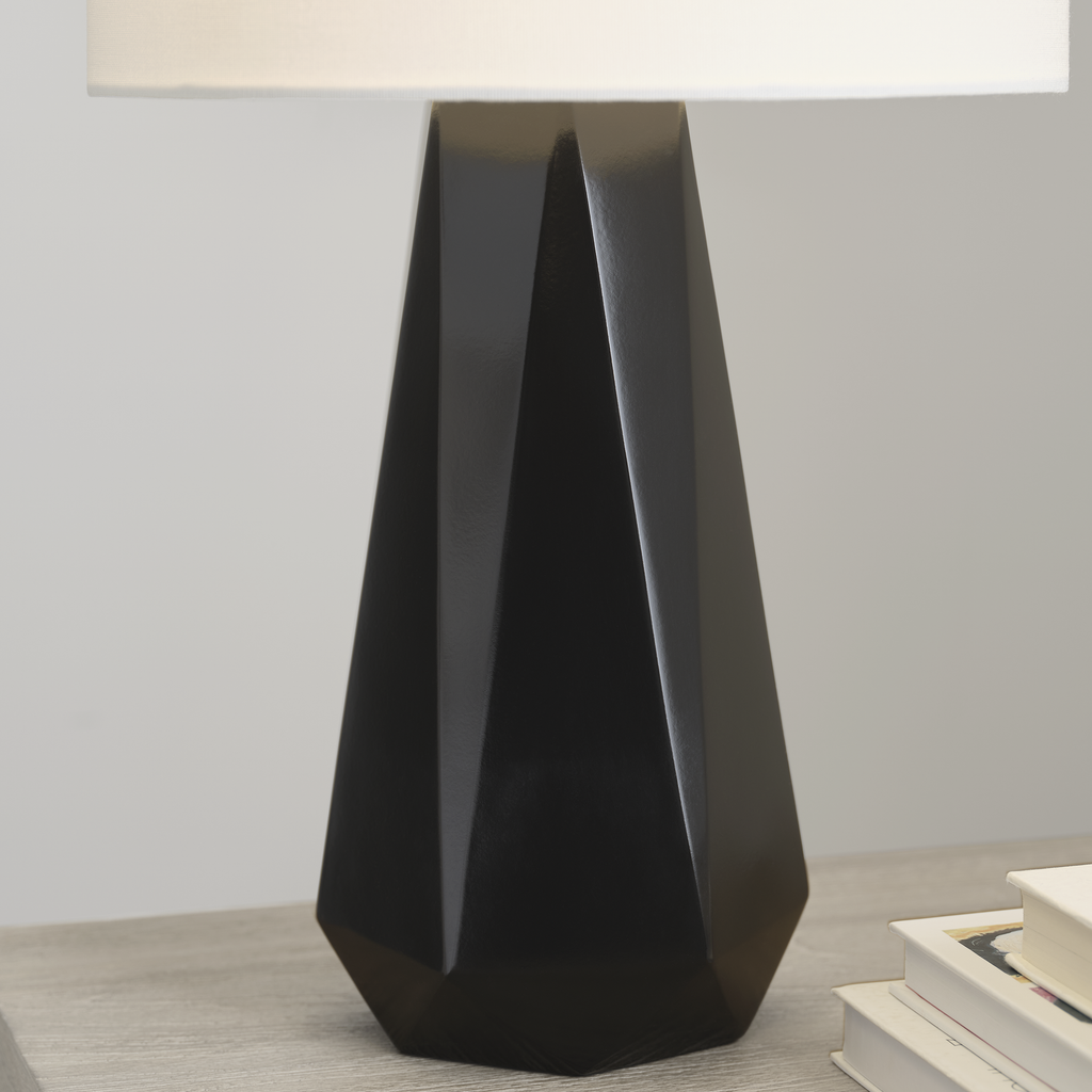 Moresby Medium Table Lamp Gloss Black Bulbs Inc