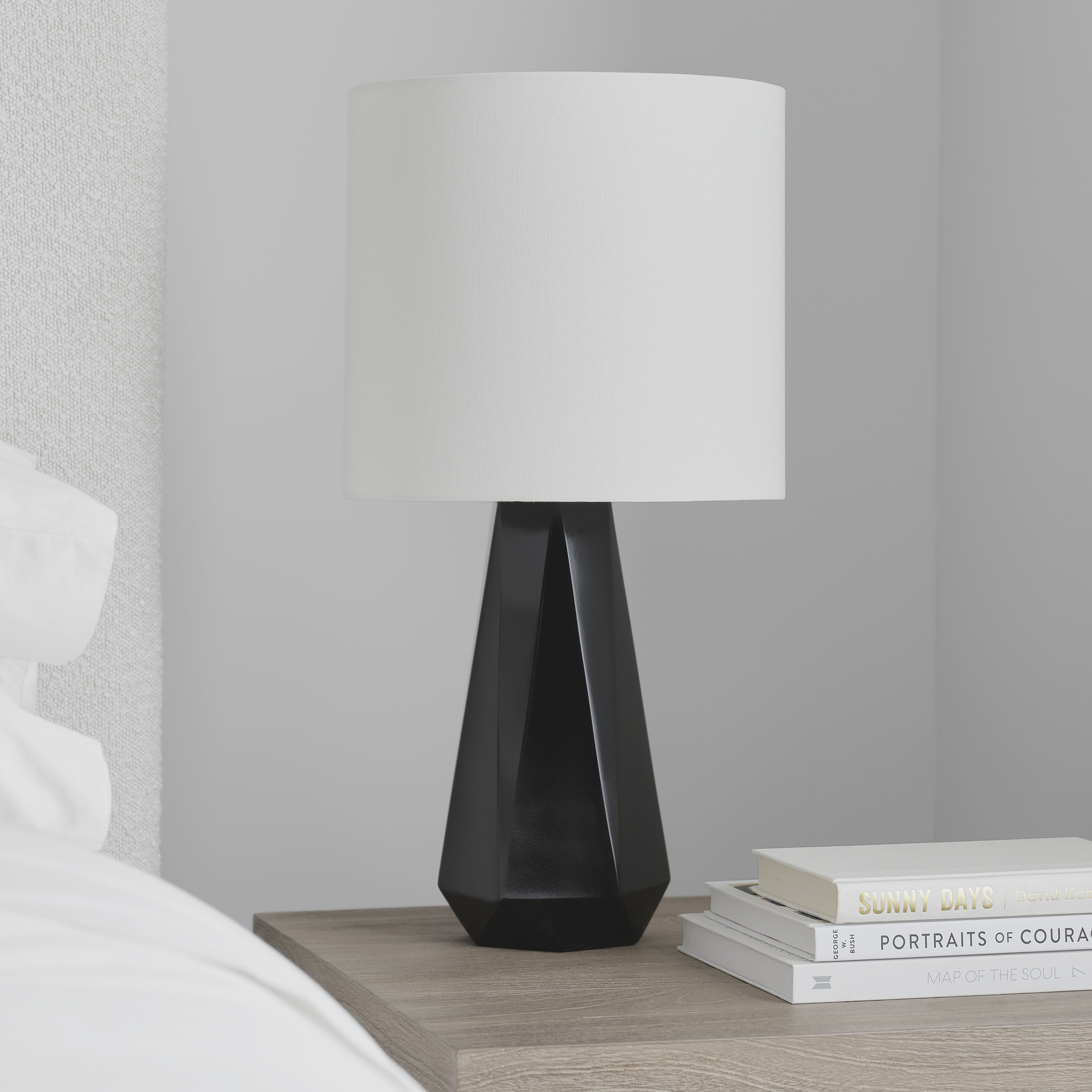 Moresby Medium Table Lamp Gloss Black Bulbs Inc