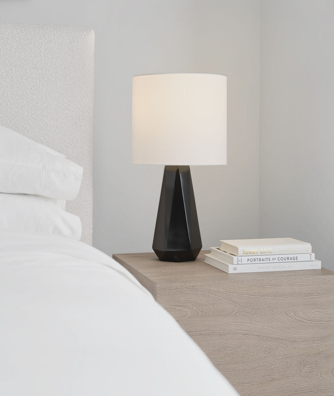 Moresby Medium Table Lamp Gloss Black Bulbs Inc