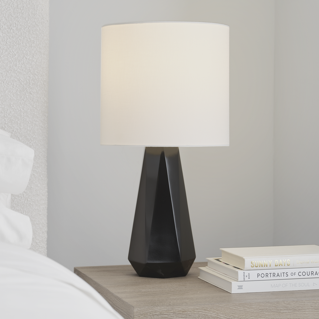 Moresby Medium Table Lamp Gloss Black Bulbs Inc