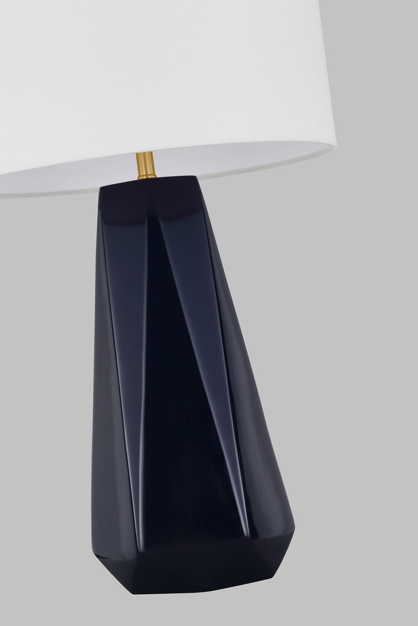 Moresby Medium Table Lamp Gloss Navy Bulbs Inc
