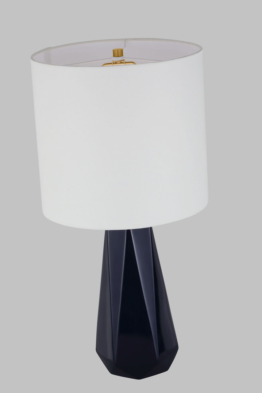 Moresby Medium Table Lamp Gloss Navy Bulbs Inc