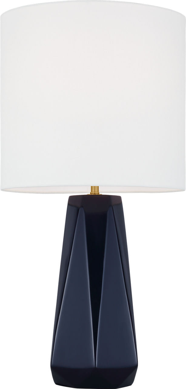 Moresby Medium Table Lamp Gloss Navy Bulbs Inc