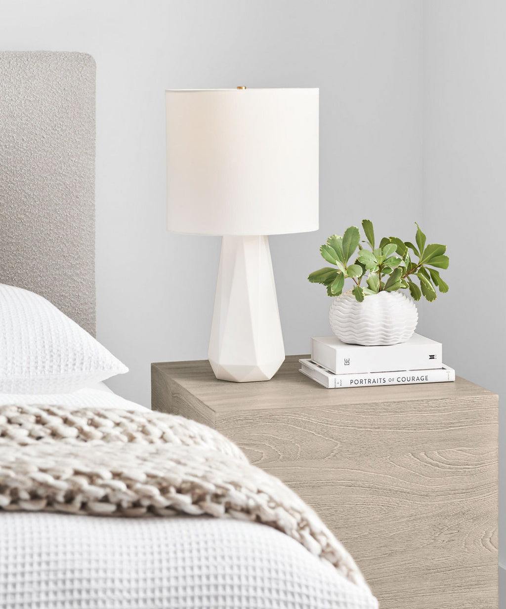 Moresby Medium Table Lamp Gloss White Bulbs Inc
