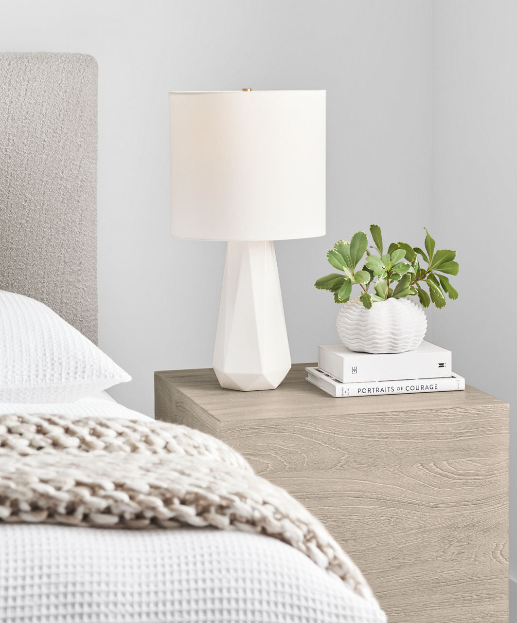 Moresby Medium Table Lamp Gloss White Bulbs Inc