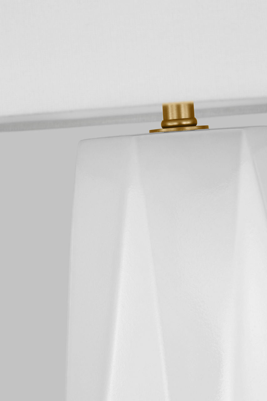 Moresby Medium Table Lamp Gloss White Bulbs Inc