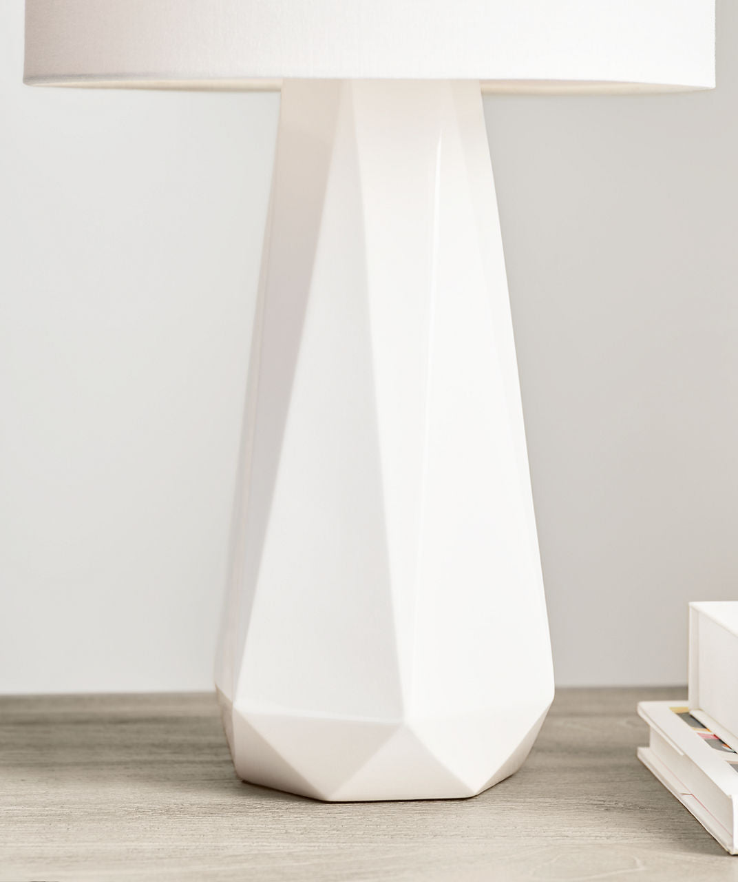 Moresby Medium Table Lamp Gloss White Bulbs Inc