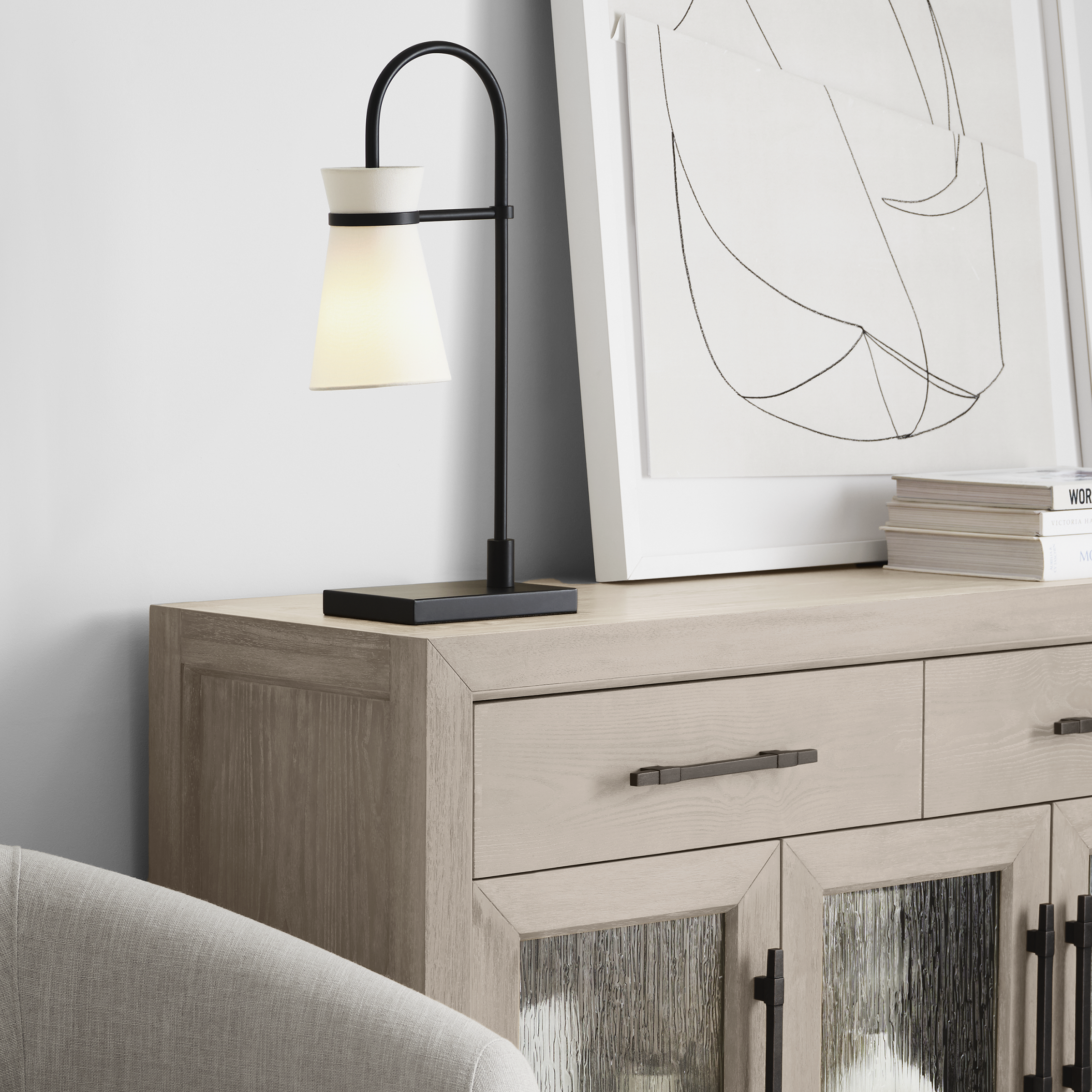 Binx Medium Task Table Lamp Midnight Black Bulbs Inc