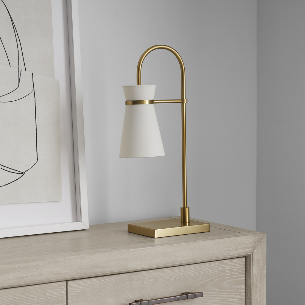 Binx Medium Task Table Lamp Satin Brass Bulbs Inc