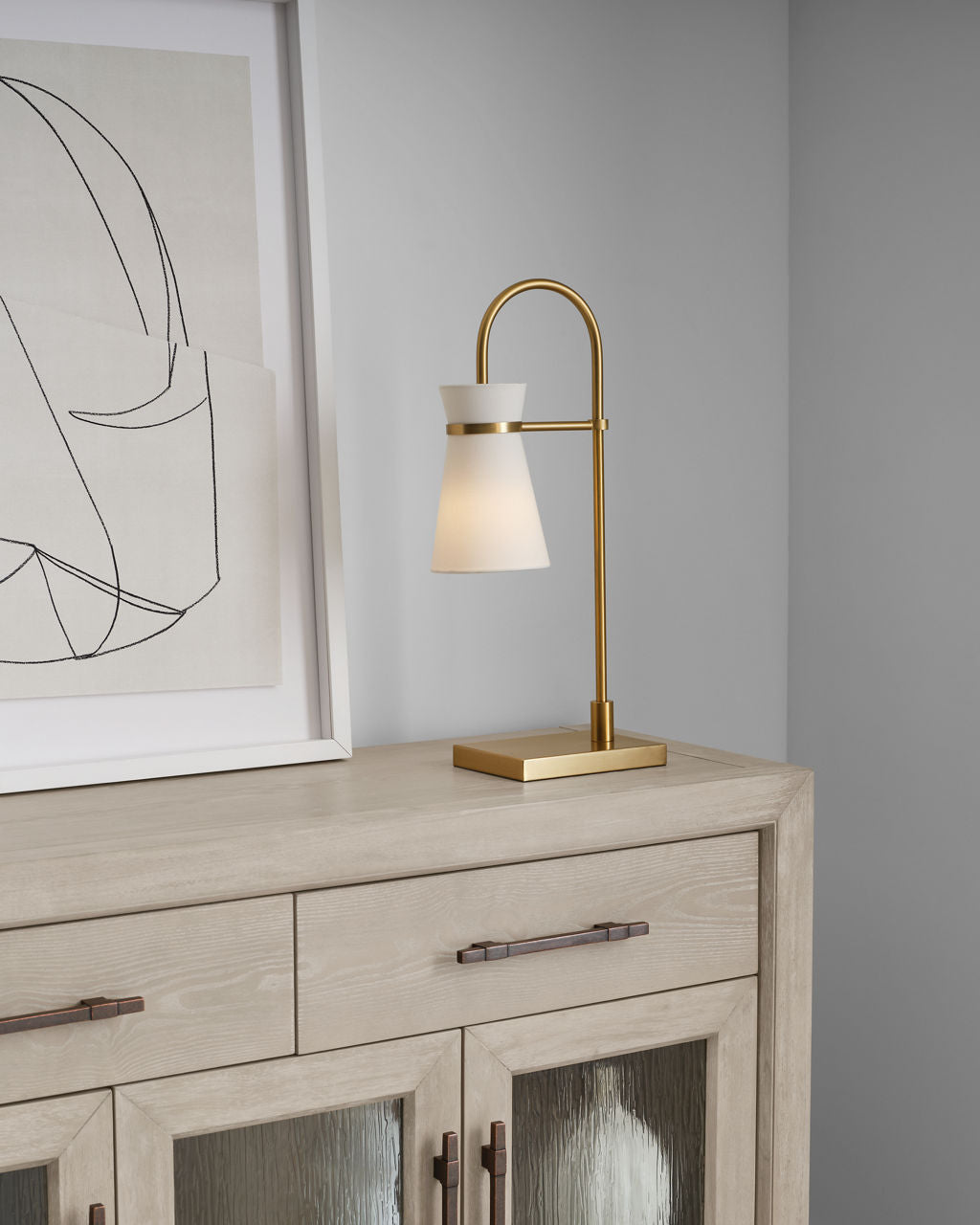 Binx Medium Task Table Lamp Satin Brass Bulbs Inc