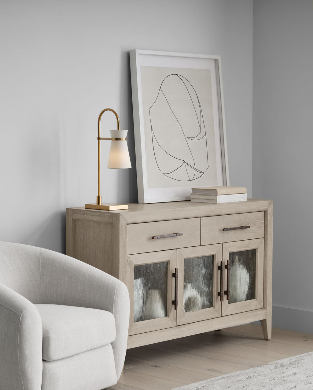 Binx Medium Task Table Lamp Satin Brass Bulbs Inc