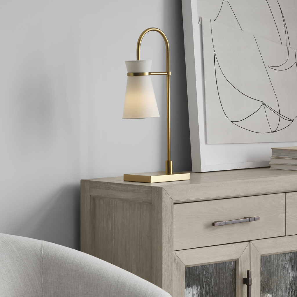 Binx Medium Task Table Lamp Satin Brass Bulbs Inc