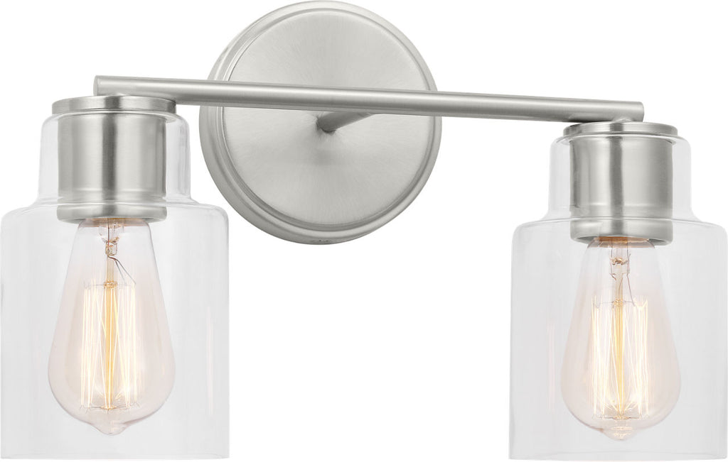 Sayward 2-Light Bath Sconce | Brushed Steel Bulb(s) Not Included