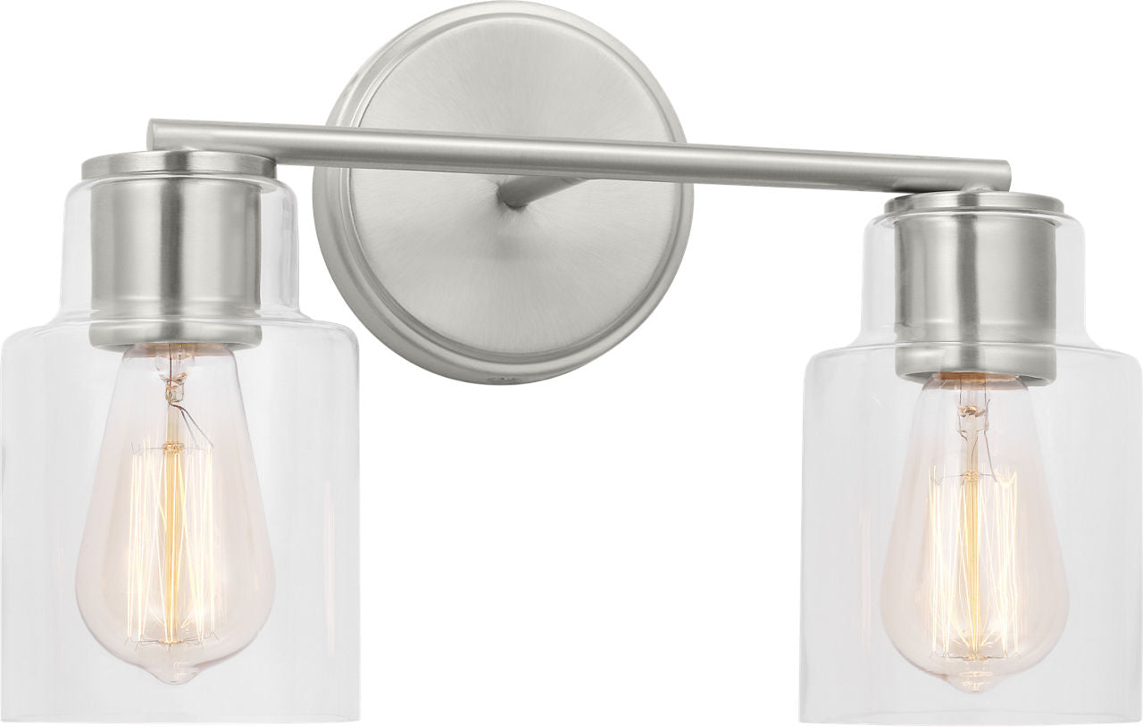 Sayward 2-Light Bath Sconce | Brushed Steel Bulb(s) Not Included