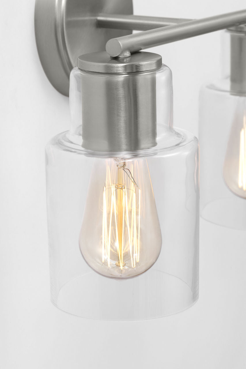 Sayward 2-Light Bath Sconce | Brushed Steel Bulb(s) Not Included