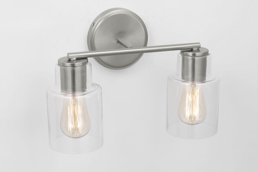 Sayward 2-Light Bath Sconce | Brushed Steel Bulb(s) Not Included